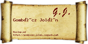 Gombócz Jolán névjegykártya